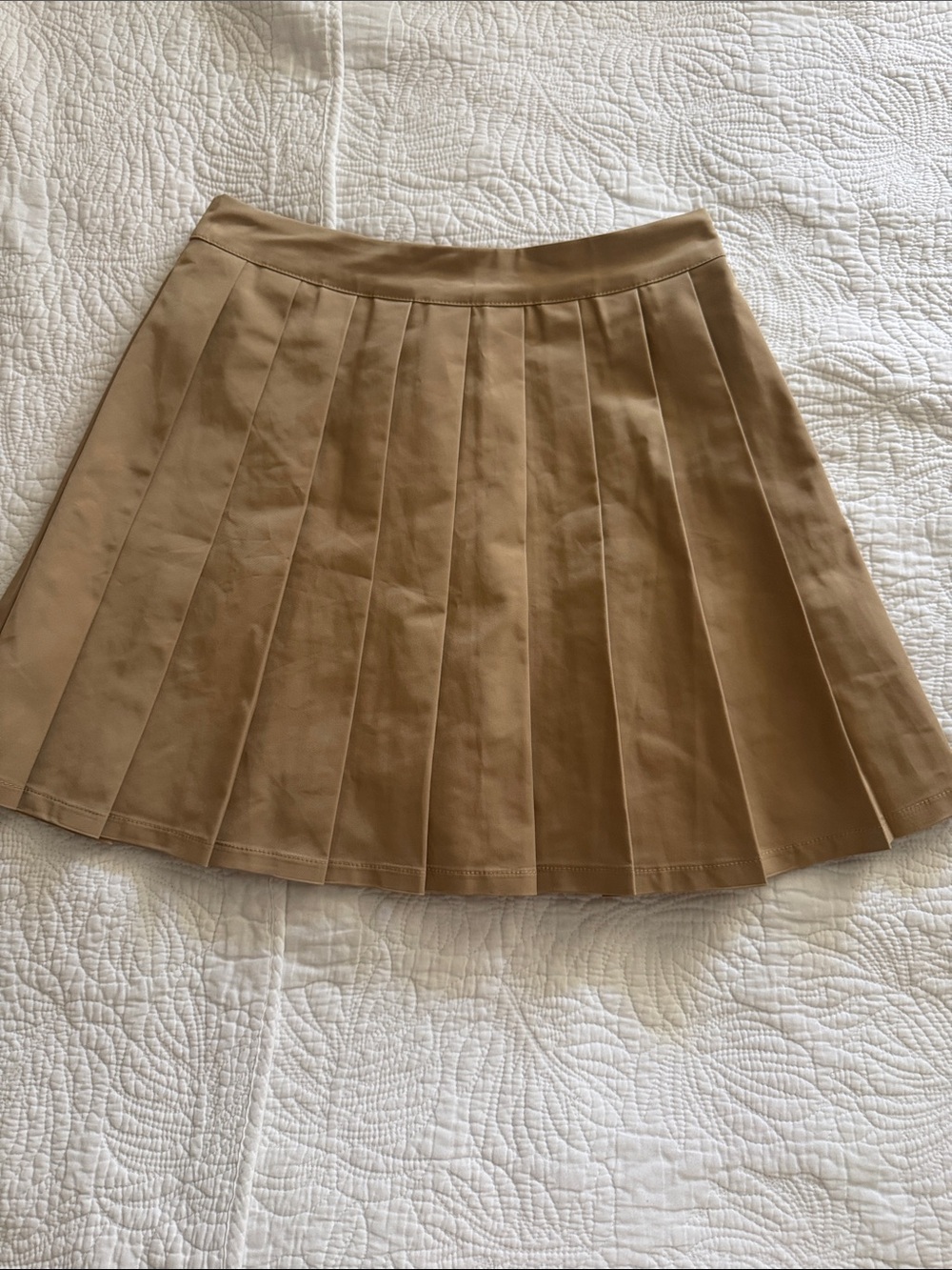 Classic Pleated Tan Women's Skirt